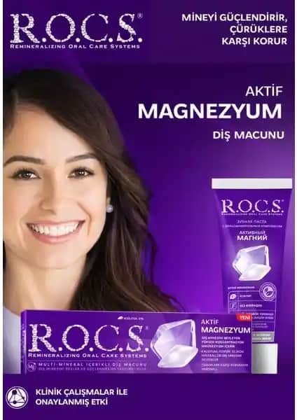 R.O.C.S. Aktif Magnezyum Diş Macunu: Güçlendirici ve Hassasiyetlere Uygun Temizlik Ürünü
