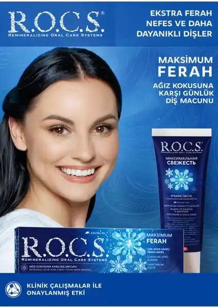 R.O.C.S. Maksimum Ferah Diş Macunu: Doğal İçeriklerle Güçlü ve Taze Bir Ağız Bakımı