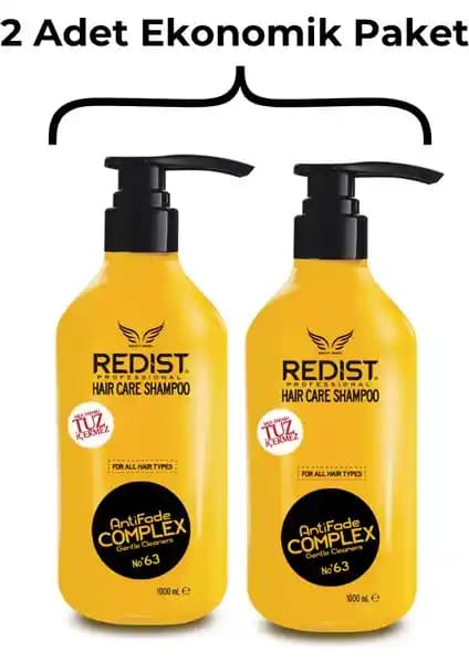 Redist Tuzsuz Şampuan Seti Hassas ve İşlem Görmüş Saçlar İçin Onarıcı Bakım 1000 ml