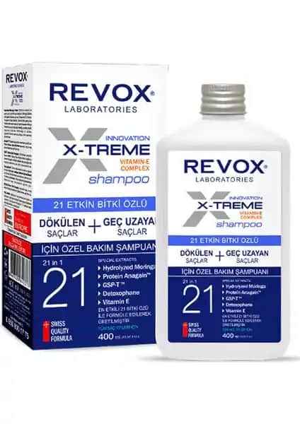 Revox X-Treme 21 Etkili Bitki Özlü Şampuan Saç Sağlığını Destekleyen Doğal Formül
