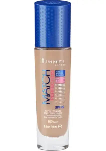 Rimmel London Match Perfection Fondöten 100 Ivory - Doğal ve Hafif Makyaj İçin Uygun