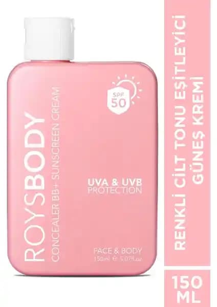 Roys Renkli Cilt Tonu Eşitleyici Güneş Kremi Yüksek SPF ile Doğal ve Parlak Cilt İçin