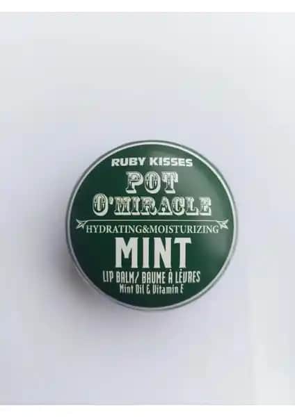 Ruby Kisses Pot O'Miracle Dudak Nemlendiricisi Nane Özlü, Yumuşatıcı ve Ferahlatıcı Dudak Bakımı