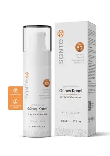 Sante Plus Su Bazlı Leke Karşıtı SPF 50+ Yüz Güneş Kremi: Güçlü ve Hafif Koruma