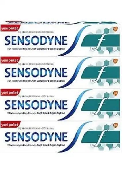 Sensodyne F Diş Macunu 100 ml 4’lü Paket Hassasiyet Azaltıcı ve Mine Koruyucu Özelliklerle