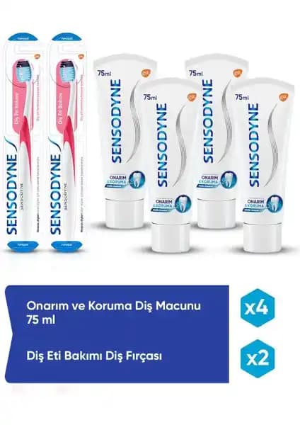 Sensodyne Onarım ve Koruma Hassasiyet Diş Macunu ve Fırça Seti ile Sağlıklı Gülüşler