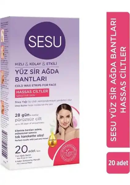 Sesu Yüz Sir Ağda Bantları Hassas Ciltler İçin Pratik ve Etkili Epilasyon Çözümü
