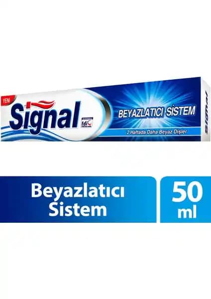 Signal Sistem Diş Macunu 50 ml Beyazlatıcı ve Ağız Hijyeni Sağlayan Günlük Kullanım Ürünü