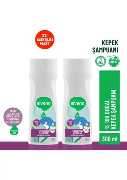 Siveno %100 Doğal Kepeğe Karşı Etkili Şampuan Saç Sağlığını Destekler ve Kepeği Önler