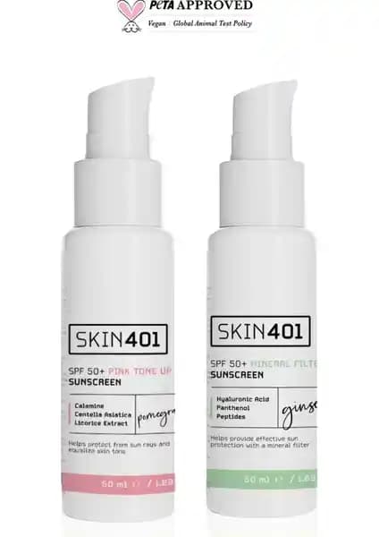 Skin401 Renk Eşitleyici ve Mineral Filtreli Güneş Kremi Seti: Günlük Cilt Bakımı ve Koruma İçin Uygun