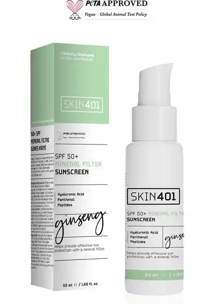 Skin401 SPF 50+ Mineral Filtre Güneş Kremi Hassas Ciltler İçin Yüksek Koruma Sağlar