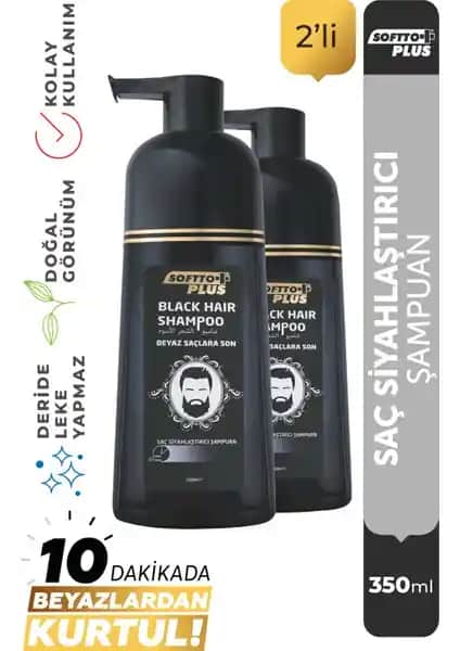 Softto Plus Saç Siyahlaştırıcı Şampuan Doğal ve Güvenli Saç Boyama Çözümü