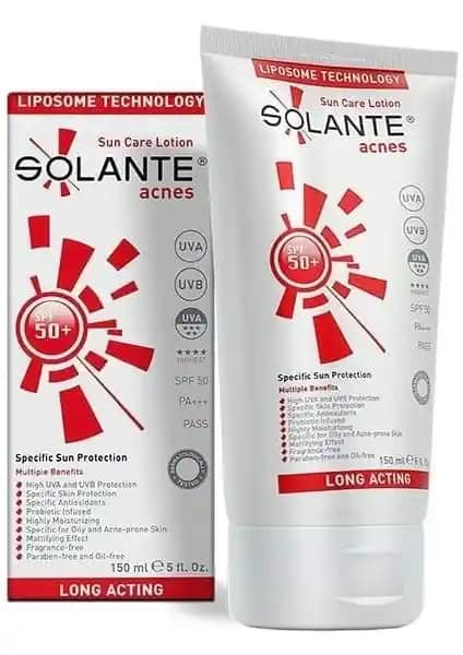 Solante Acnes SPF 50 Akne ve Sivilceli Ciltler İçin Yüksek Koruma Sağlayan Güneş Kremi