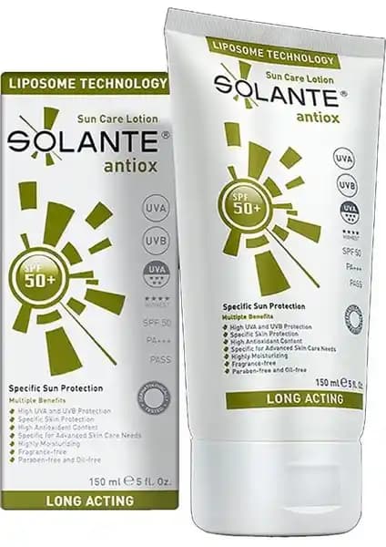 Solante Antiox Güneş Koruyucu Losyon SPF50+ 150ml Güçlü ve Çok Yönlü Güneş Koruma Ürünü