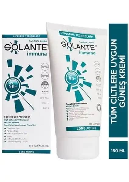 Solante İmmuna SPF 50+ Güneş Koruyucu Losyon: Yüksek Koruma ve Nemlendirme Özellikleri