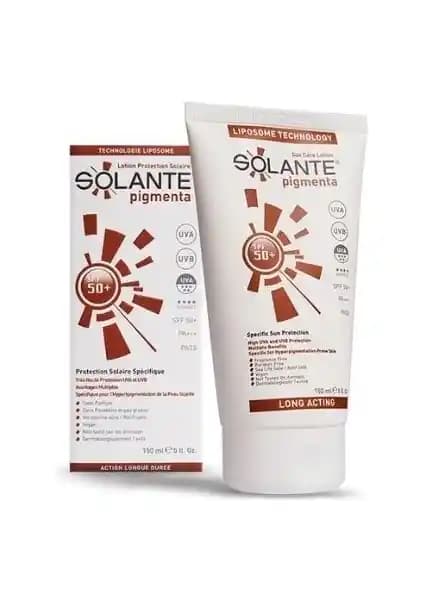 Solante Pigmenta Losyon SPF 50+ Hassas Ciltler İçin Yüksek Koruma ve Leke Önleyici Güneş Kremi