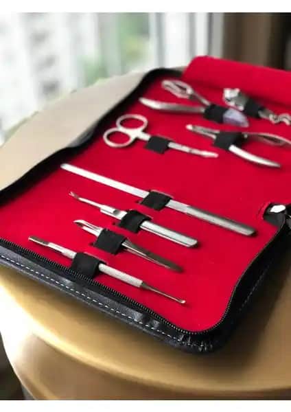 Solingen 8 Parça Tam Profesyonel Deri Çantalı Manikür Seti Güvenilir ve Yüksek Kalite
