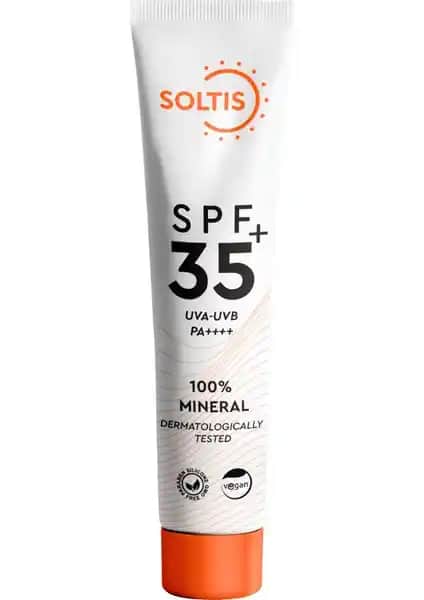Soltis % 100 Mineral Güneş Koruyucu Krem SPF35+ PA++++ Geniş Spektrumlu Koruma