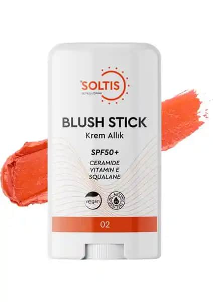Soltis Nemlendirici Stick Allık SPF50+ Şeftali Tonu Günlük Kullanım İçin Uygun