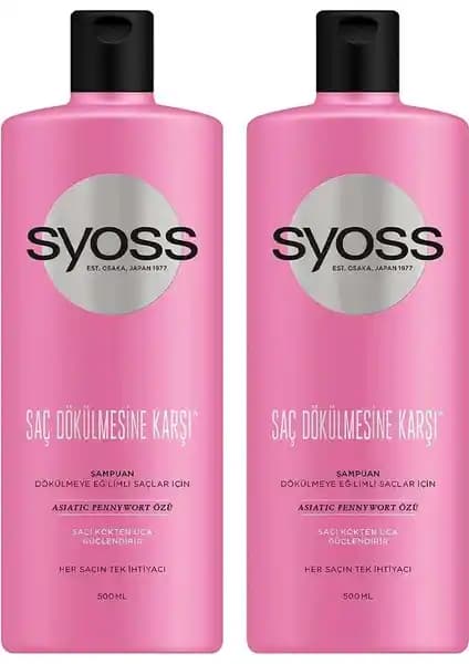Syoss Şampuan 500 ml 2'li Paket Saç Dökülmesine Karşı Güçlü ve Doğal Bakım Ürünü