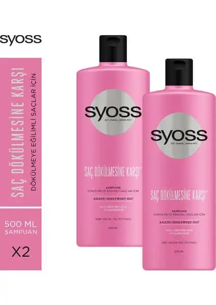 Syoss Şampuan 500 Ml X 2 Adet Saç Güçlendirme ve Dökülme Karşıtı Bakım Ürünü