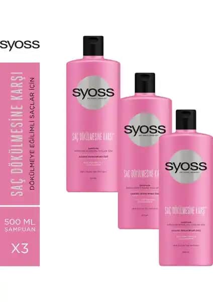 Syoss Şampuan 500 ml X 3 Adet Saç Güçlendirme ve Dökülme Karşıtı Bakım Ürünü