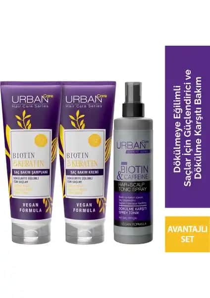 Urban Care Biotin ve Keratin ile Hızlı Saç Uzaması ve Kırılma Karşıtı Bakım Seti