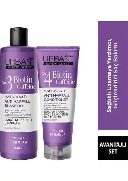Urban Care Expert Biotin & Caffeine Şampuan ve Krem Seti Saç Sağlığını Destekleyen Doğal Çözüm