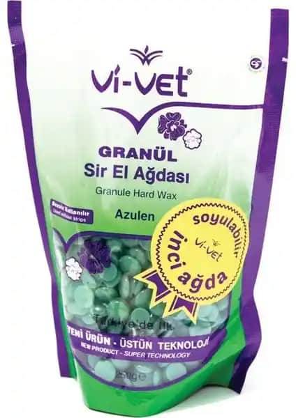 Vi-Vet İnci Granül Sir El Ağdası Azulen 250g doğal ve etkili epilasyon ürünü