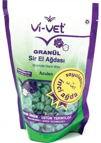 Vi-Vet İnci Granül Sir El Ağdası Azulen 250g doğal ve etkili epilasyon ürünü