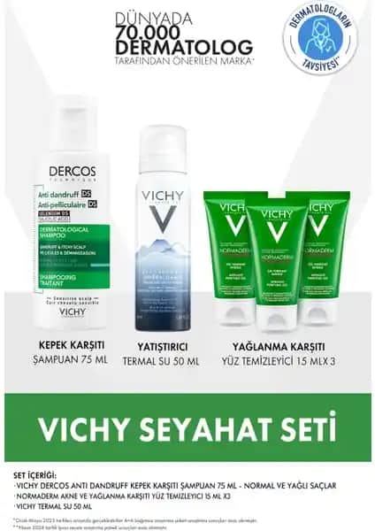 Vichy Seyahat Seti: Hafif ve Pratik Saç Bakım Ürünü Kepek Önleyici Özellikleriyle