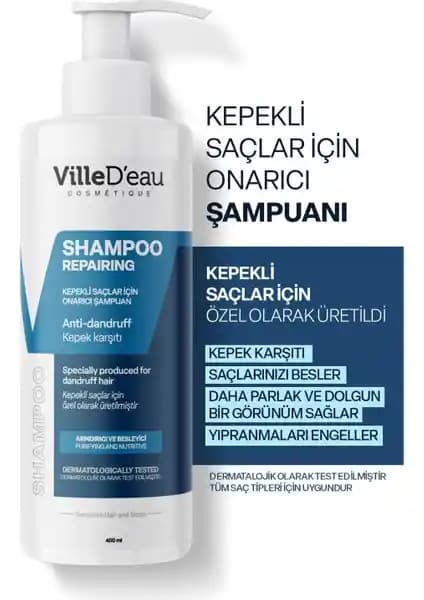 VilleD'eau Kepekli Saçlar İçin Onarıcı Şampuan Doğal İçeriklerle Saç Sağlığını Destekler