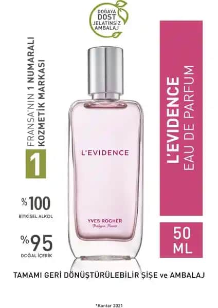 Yves Rocher L'Evidence Kadın Parfümü 50 ml Zarif ve Ferah Koku Deneyimi