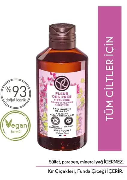Yves Rocher Nemlendirici Duş Jeli Romantik Kır Çiçekleri Doğal İçeriklerle Cilt Bakımı