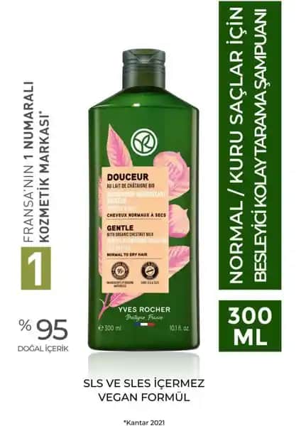 Yves Rocher Organik Kestane Sütlü Vegan Şampuanı - Doğal ve Sülfatsız Saç Bakımı