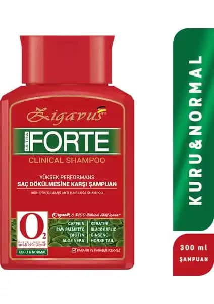 Zigavus Forte Ultra Clinical Şampuan Kuru ve Normal Saçlar İçin Güçlendirici Bakım