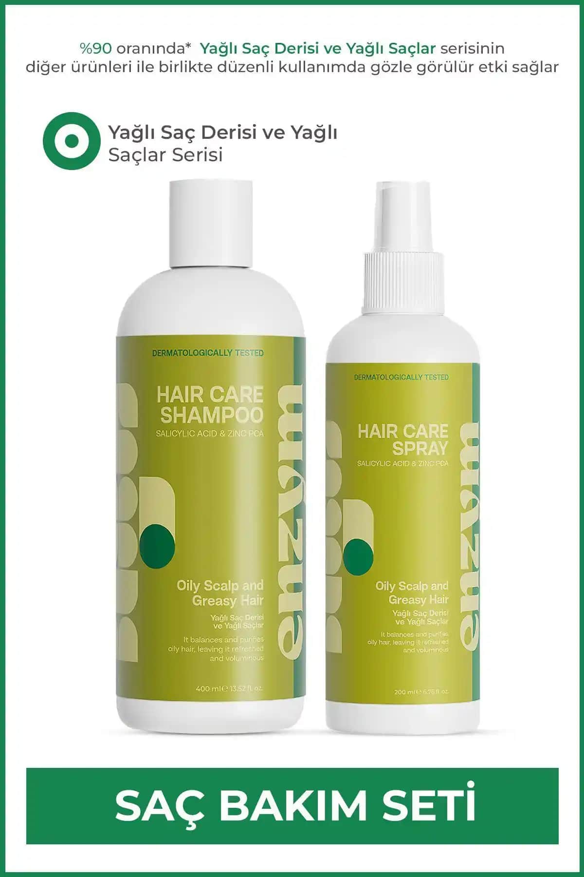 ENZYM COSMETICS Yağlı Saçlar İçin Özel Bakım Seti Saç Sağlığını Destekler