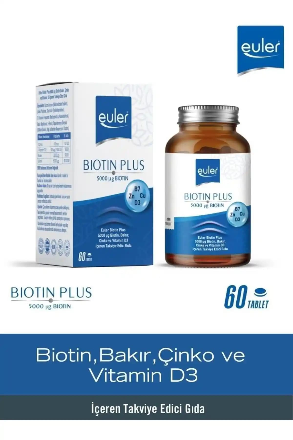 Euler Biotin Plus 5000 Mcg Saç Sağlığı Destekleyici Takviye Ürünü