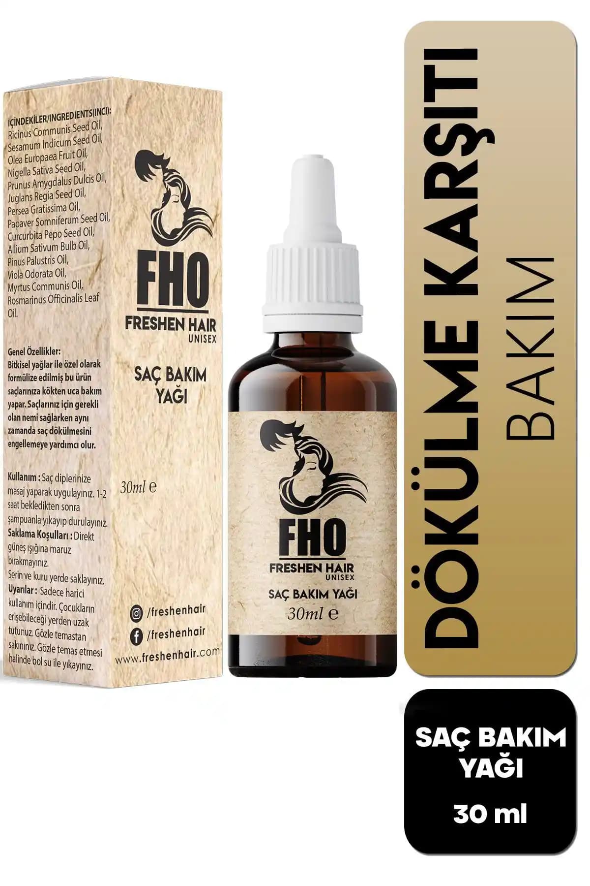 FHO Freshen Hair Saç Dökülmesini Azaltan ve Sağlıklı Uzamayı Destekleyen Organik Serum