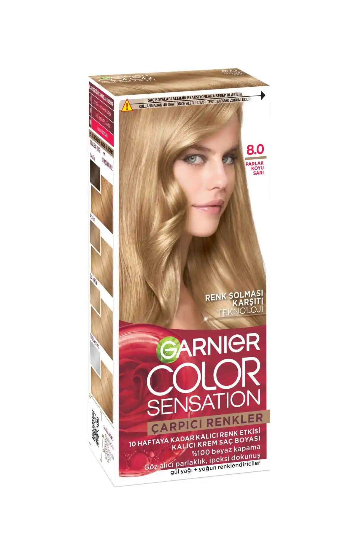 Garnier Çarpıcı Renkler 8 Parlak Koyu Sarı Saç Boyası - Kalıcı ve Doğal Renkler