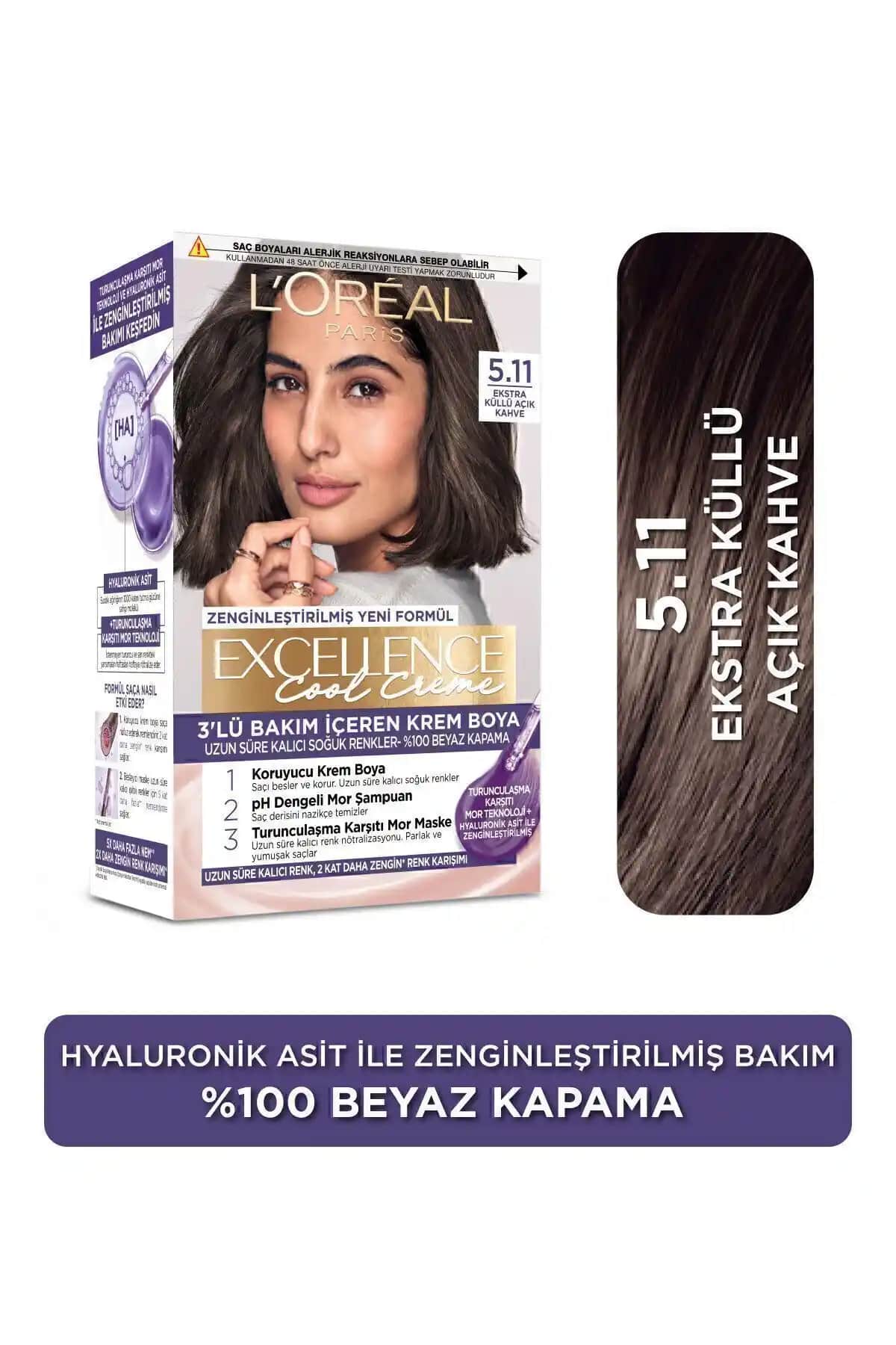 L'Oréal Paris Excellence Cool Creme 5.11 Ekstra Küllü Açık Kahve Saç Boyası Özellikleri ve Kullanım Rehberi
