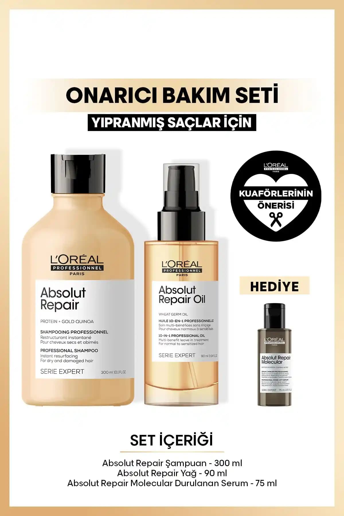 L'oreal Professionnel Serie Expert Absolut Repair Onarıcı Bakım Seti Saç Güçlendirme ve Parlaklık Sağlar