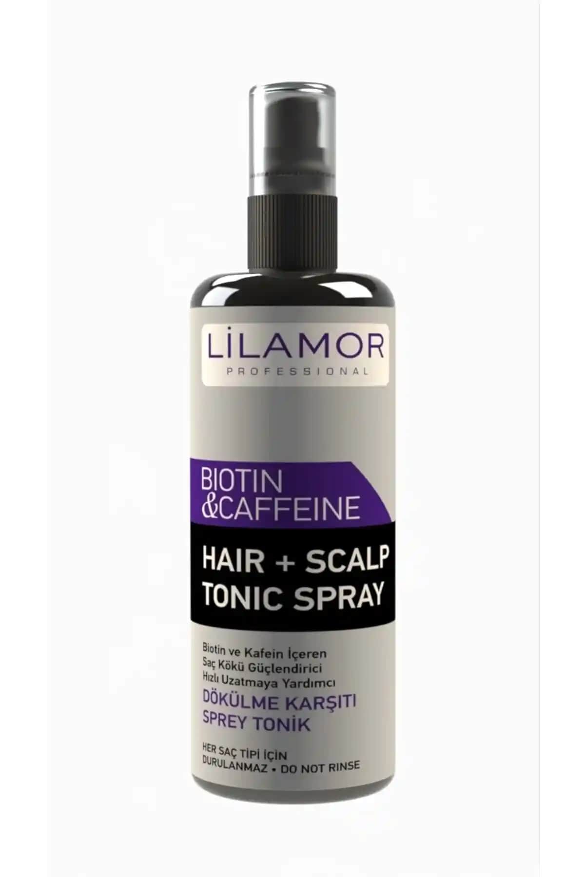 Lilamor 250 ml Biotin ve Kafein Dökülme Karşıtı Tonik Sprey Saç Güçlendirme ve Hızlı Uzama