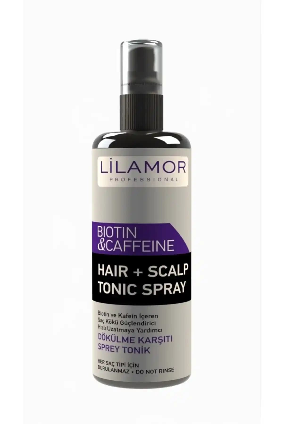 Lilamor 250 ml Biotin ve Kafein Dökülme Karşıtı Tonik Sprey Saç Güçlendirme ve Hızlı Uzama
