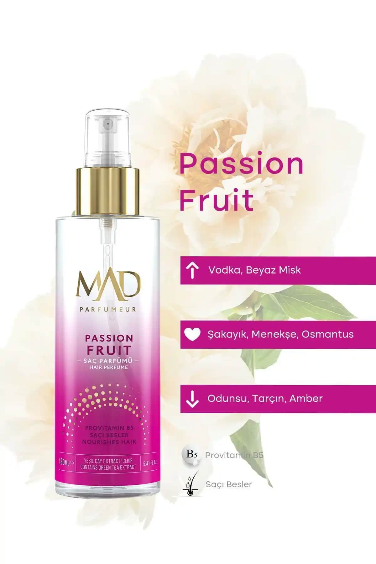 Mad Passion Fruit Saç Parfümü 160 Ml - Ferah ve Kalıcı Meyveli Çiçeksi Koku