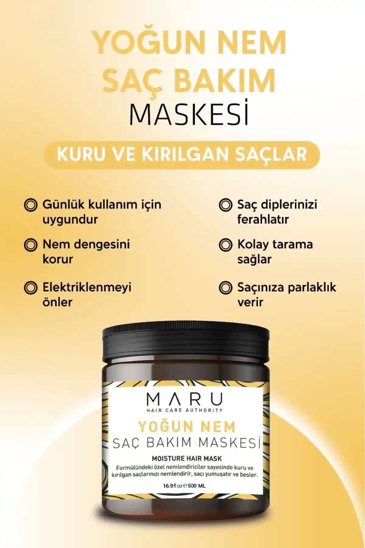 MARU Keratin ve Biotin Onarıcı Saç Maskesi: Yıpranmış Saçlar İçin Güçlü ve Parlak Bakım