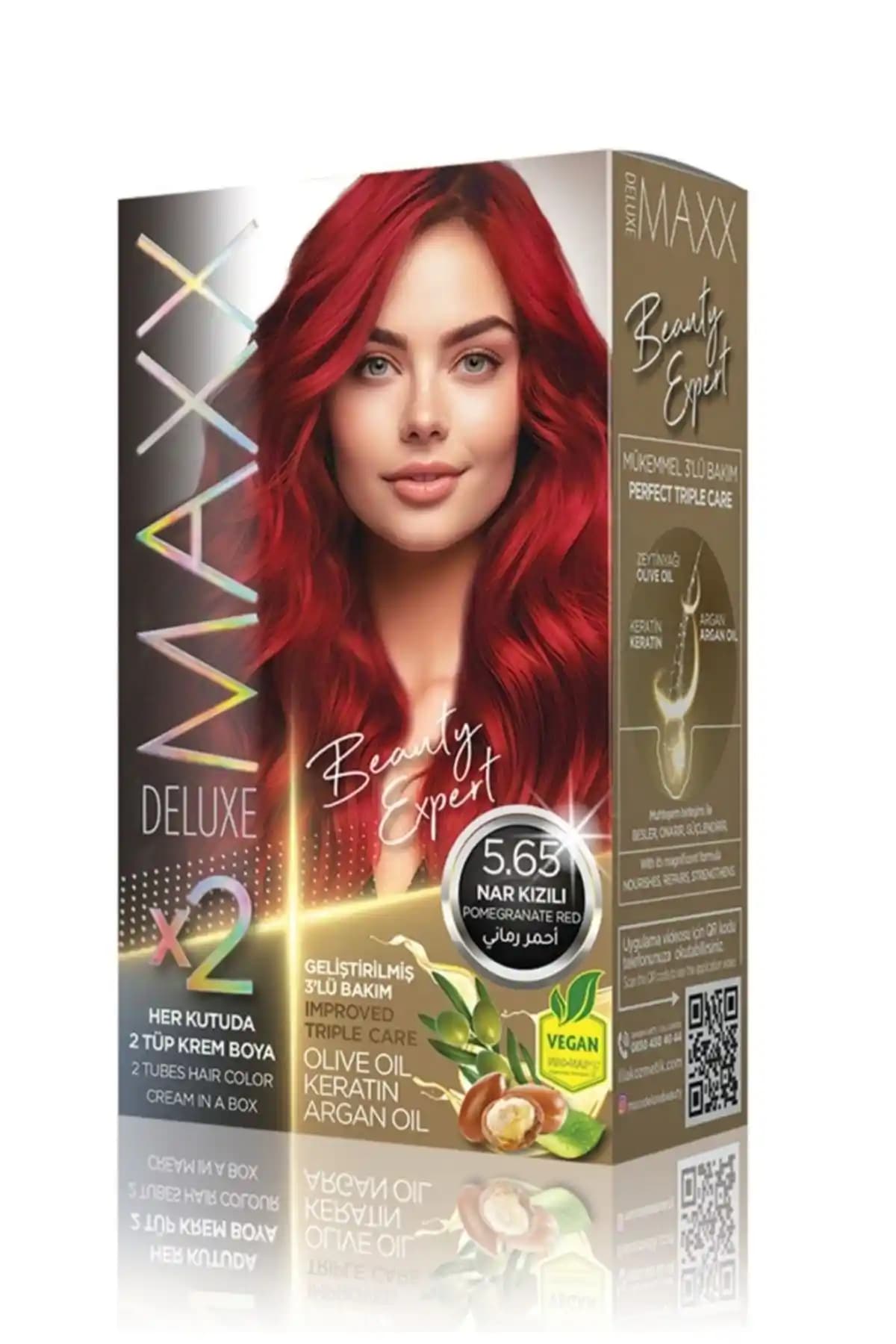 MAXX DELUXE Beauty Expert 5.65 Nar Kızılı Saç Boyası ve Bakım Seti Özellikleri