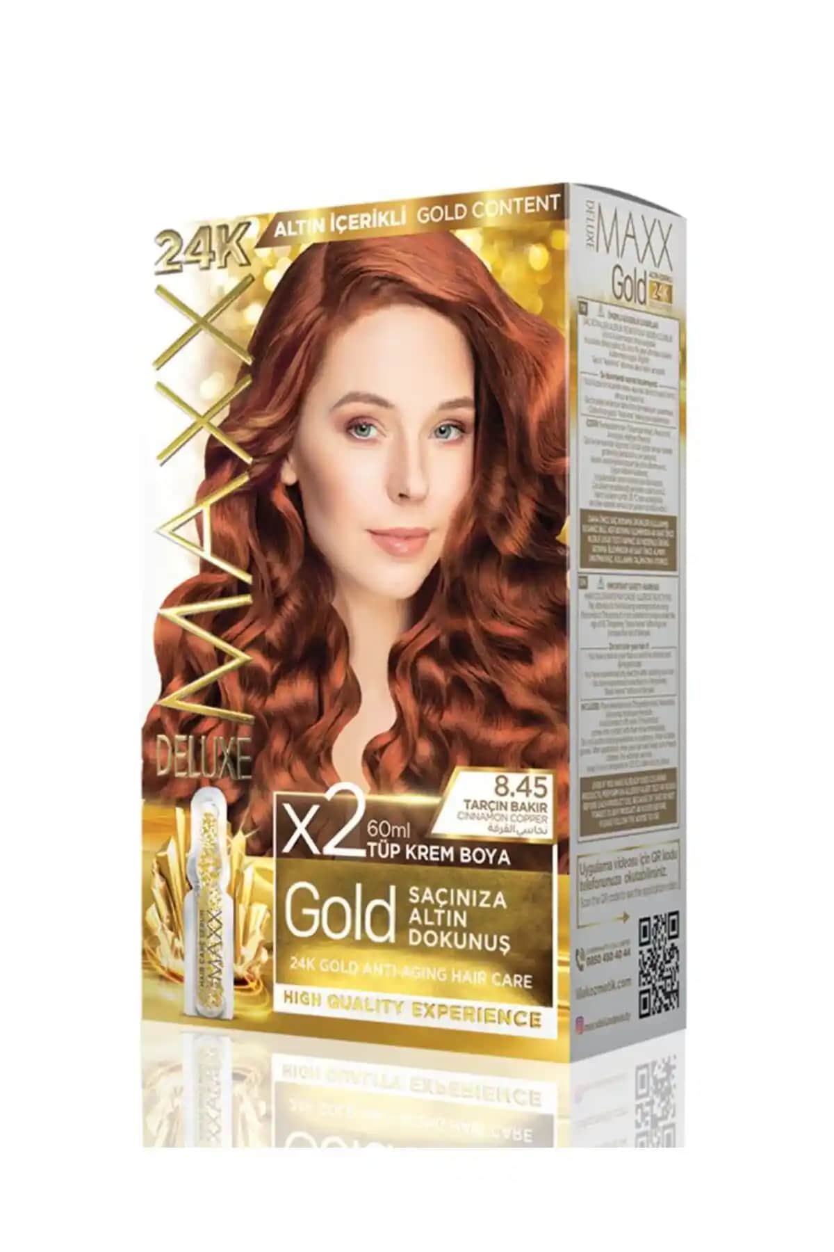 MAXX DELUXE Golden 8.45 Tarçın Bakır 24k Altın İçerikli Saç Boyası Ürünü Tanıtımı