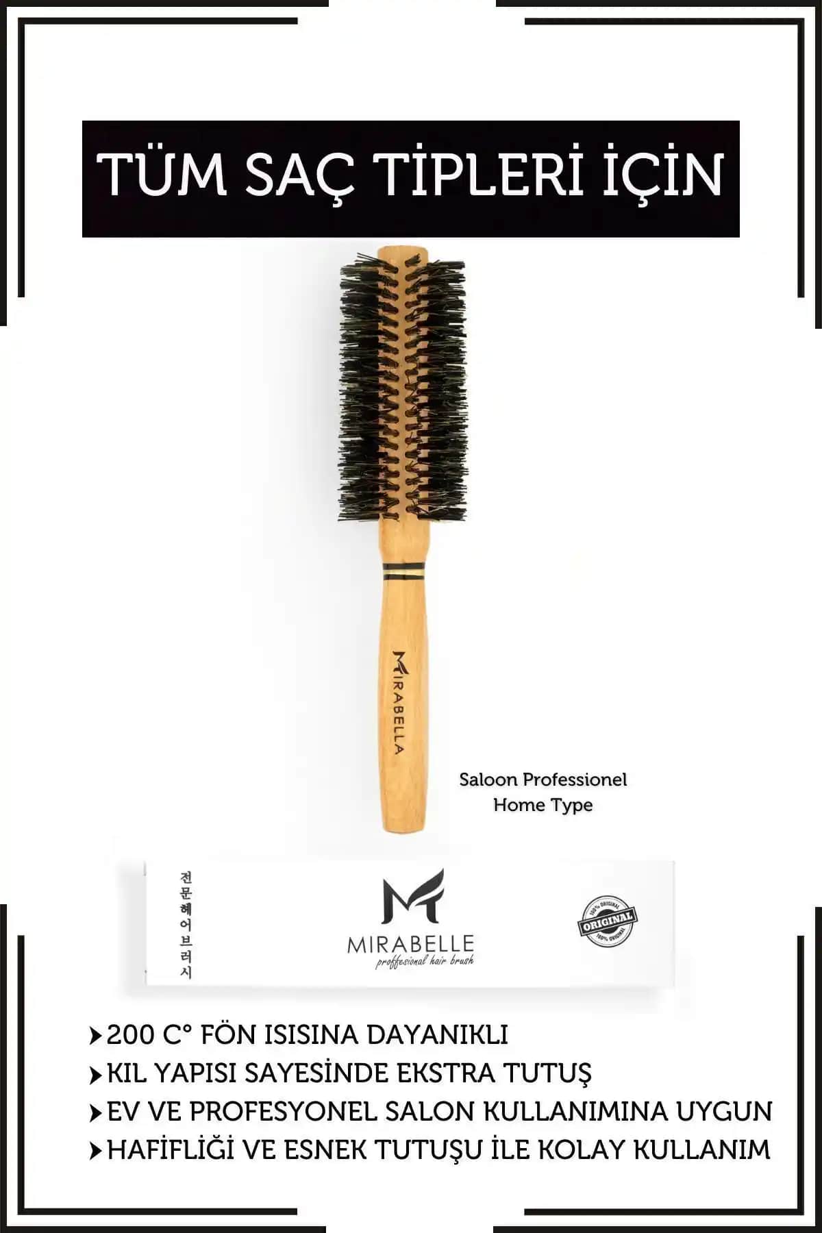 Mirabelle Doğal At Kılı Pro Fön Fırçası: Dayanıklı ve Etkili Saç Şekillendirme Aracı