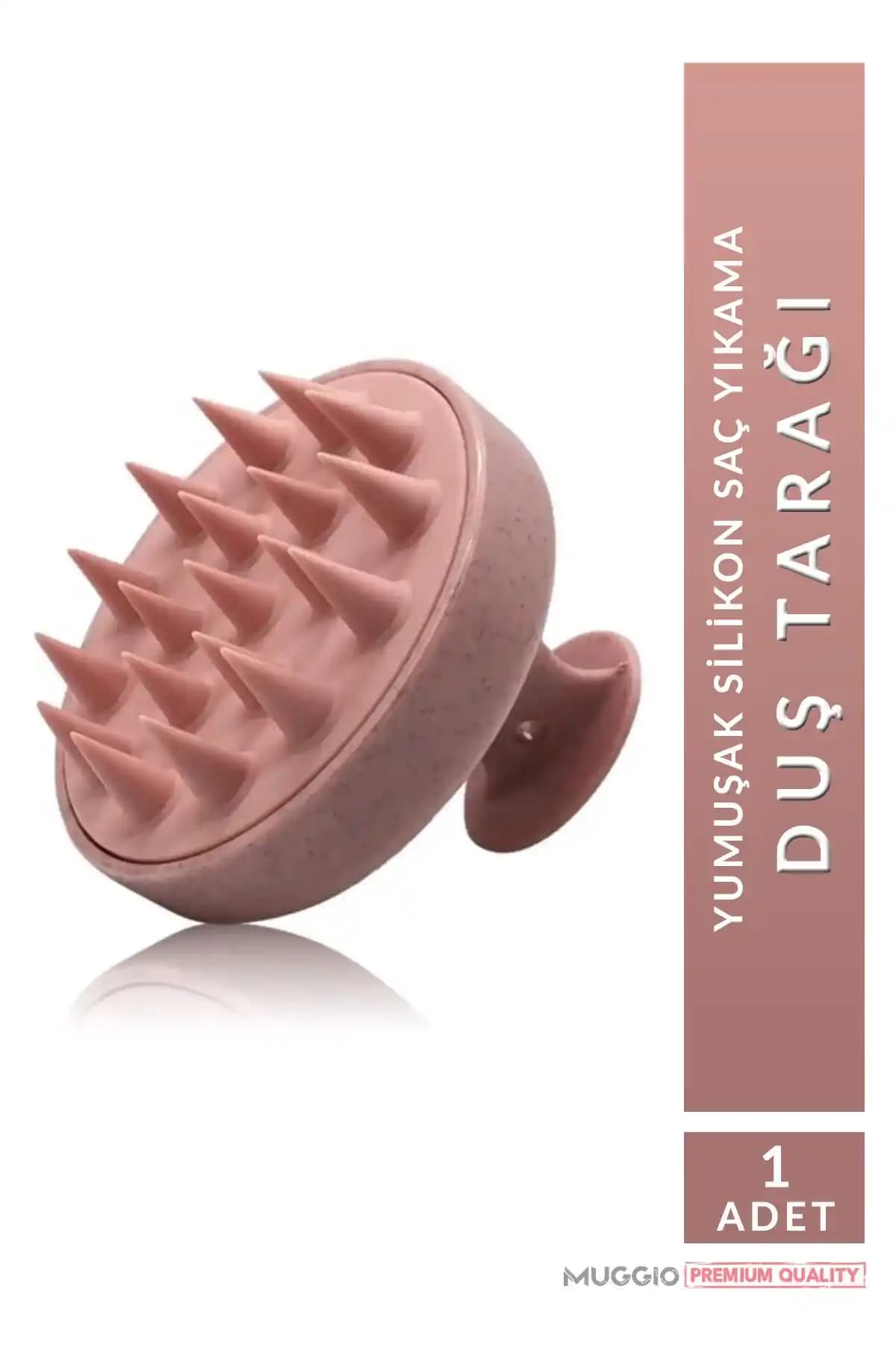 Muggio Pembe Silikonlu Saç Bakım Masaj Tarağı Saç Sağlığını Destekleyici Pratik Bir Ürün